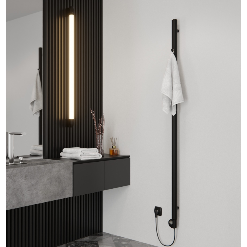 Vertaduro - Radiatore da bagno con termostato ERDA 400W 180x5 cm nero