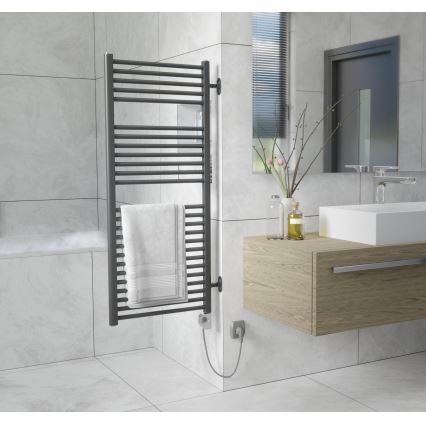 Vertaduro - Radiatore da bagno con termostato MEG 600W 118x50 cm antracite