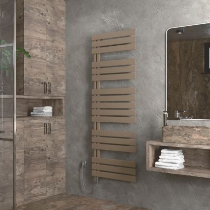 Vertaduro - Radiatore da bagno con termostato ZIVA 800W 177x50 cm tortora