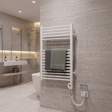 Vertaduro - Radiatore da bagno girevole con termostato MEG 400W 78x50 cm bianco