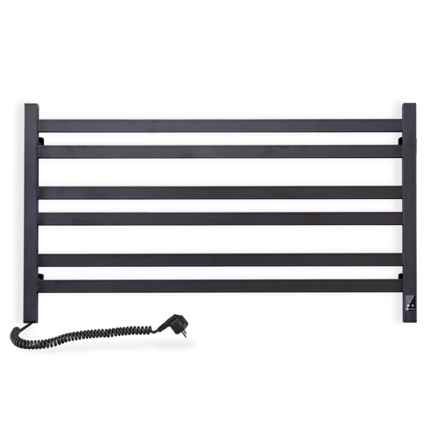 Vertaduro - Scaldasalviette elettrico con termostato AVA 181W/230V 50x90 cm IP44 nero sinistro