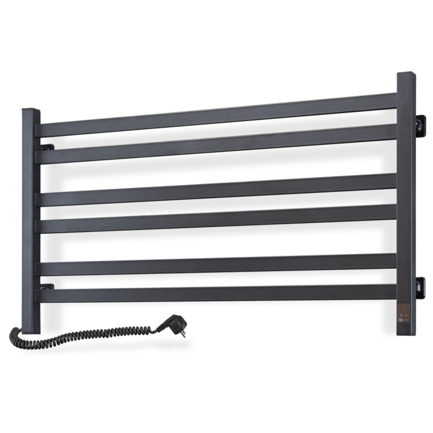 Vertaduro - Scaldasalviette elettrico con termostato AVA 181W/230V 50x90 cm IP44 nero sinistro