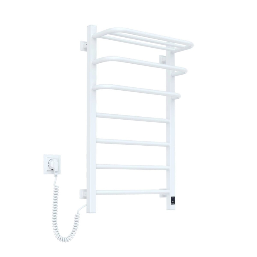 Vertaduro - Scaldasalviette elettrico con termostato DOR 155W/230V 80x48 cm IP44 bianco, versione sinistra
