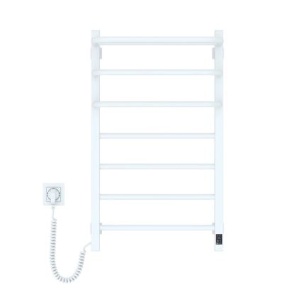 Vertaduro - Scaldasalviette elettrico con termostato DOR 155W/230V 80x48 cm IP44 bianco, versione sinistra