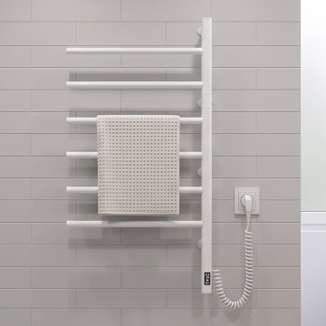Vertaduro - Scaldasalviette elettrico girevole con termostato ARA 105W/230V 80x49 cm IP44 bianco
