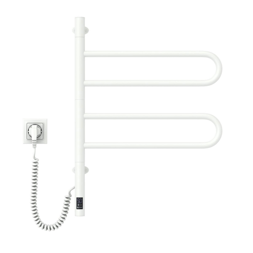 Vertaduro - Scaldasalviette elettrico girevole con termostato ELA 60W/230V 65x49 cm IP44 bianco