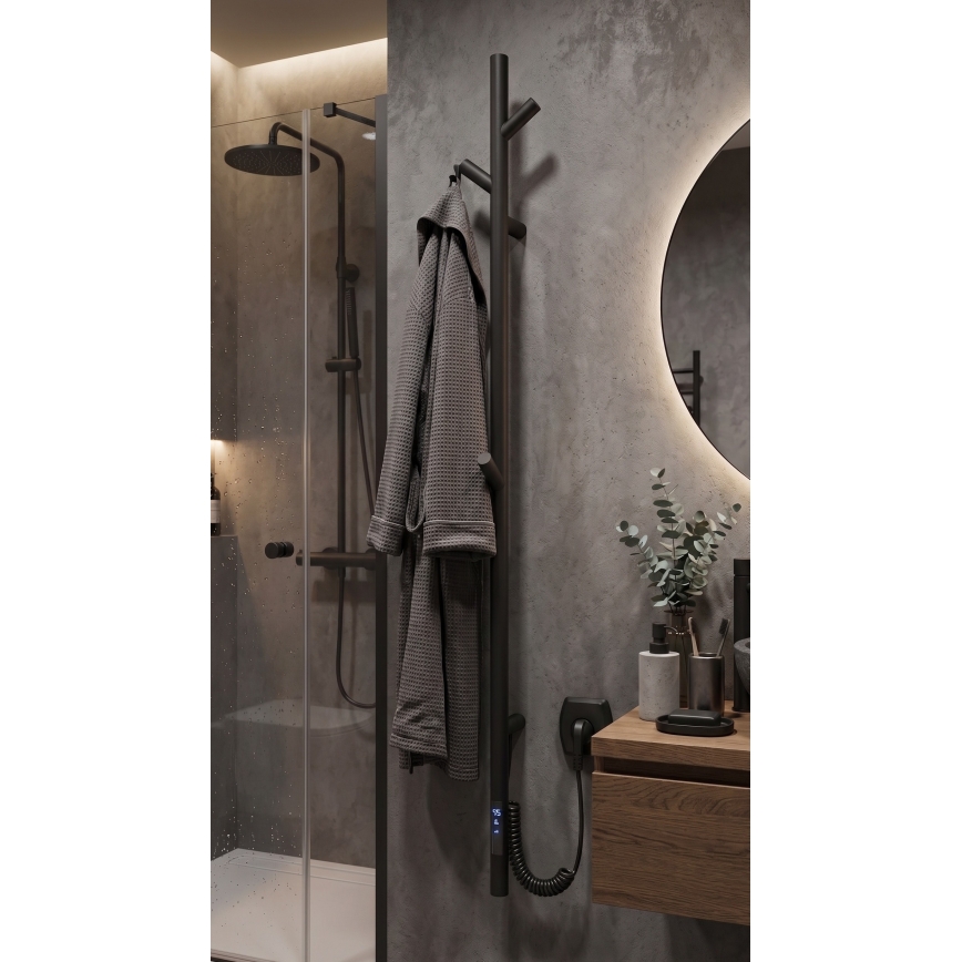 Vertaduro - Scaldasalviette elettrico MEDA 37 W 118x16 cm nero
