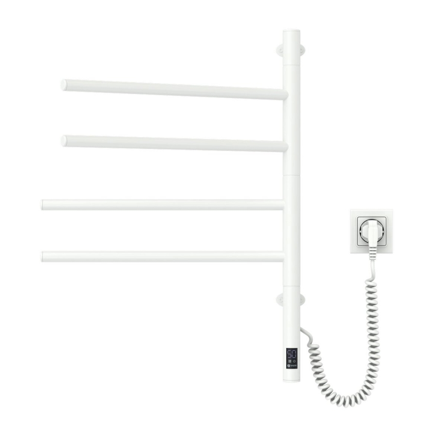 Vertaduro - Scaldasalviette elettrico girevole con termostato ARA 60W/230V 65x49 cm IP44 bianco