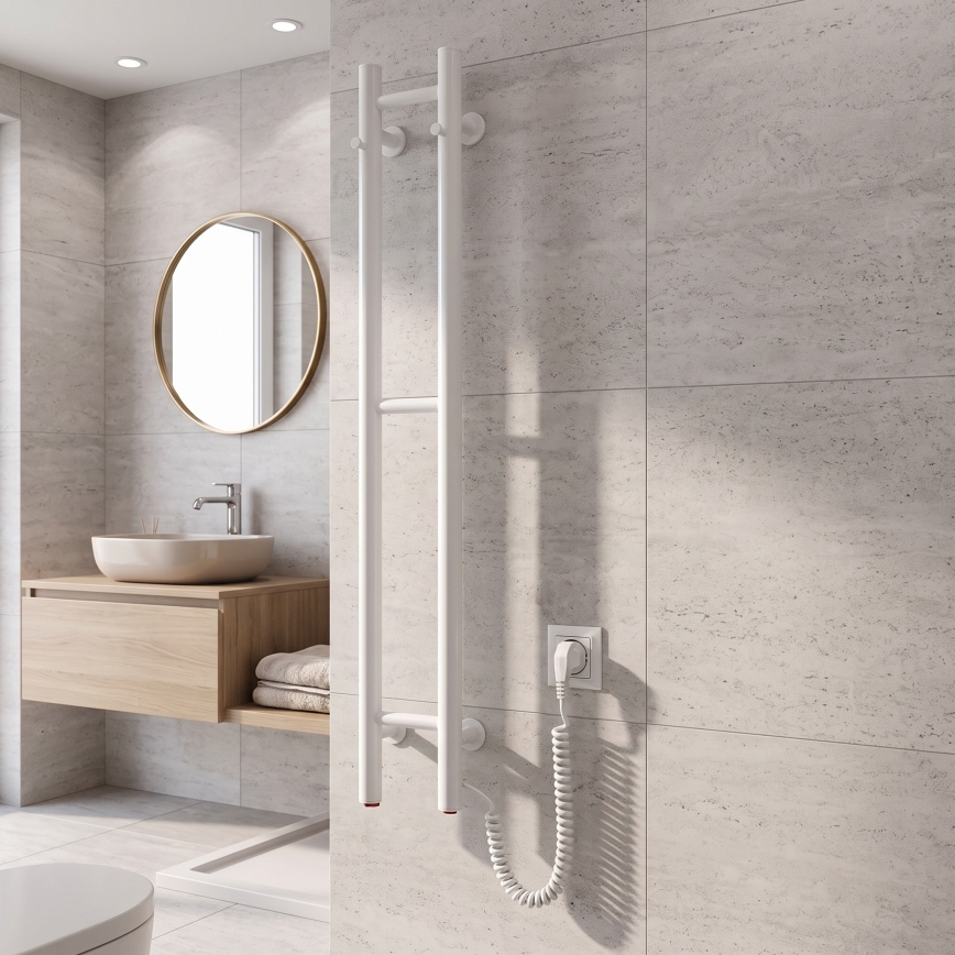 Vertaduro - Scaldasalviette elettrico per asciugamani VEO 46W/230V 100x16 cm IP44 bianco destro