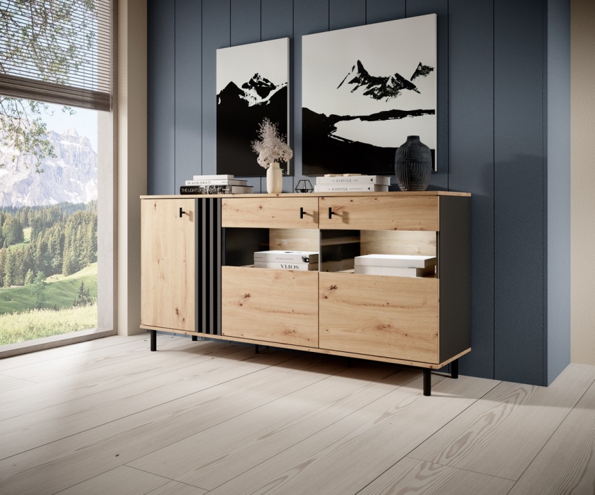 Vetrina BADIA rovere/antracite