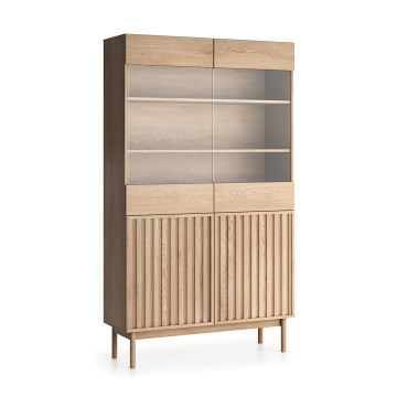 Vetrina KIOTO 106x183x37 cm rovere cremona/vetro