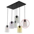 Vetro di ricambio per lampadario con attacco E27, diametro 14 cm, rosa fumé