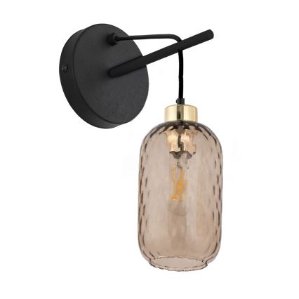 Vetro di ricambio per lampadario e applique PESCARA E27 Ø 14 cm marrone fumé