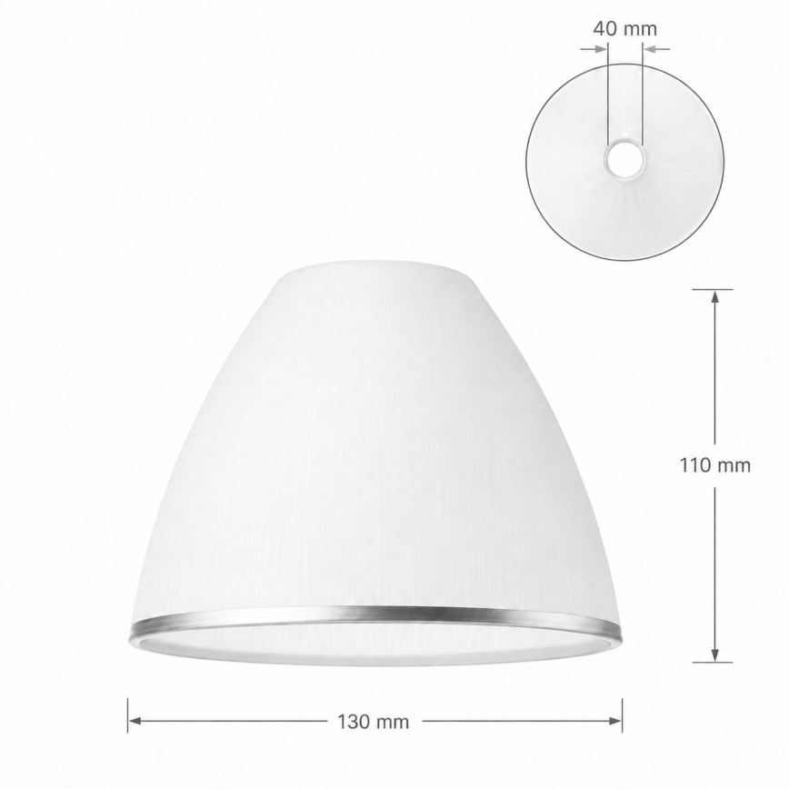 Vetro di ricambio per lampadario e applique RETRO, ANTICO, attacco E27, Ø 13 cm, bianco/argento