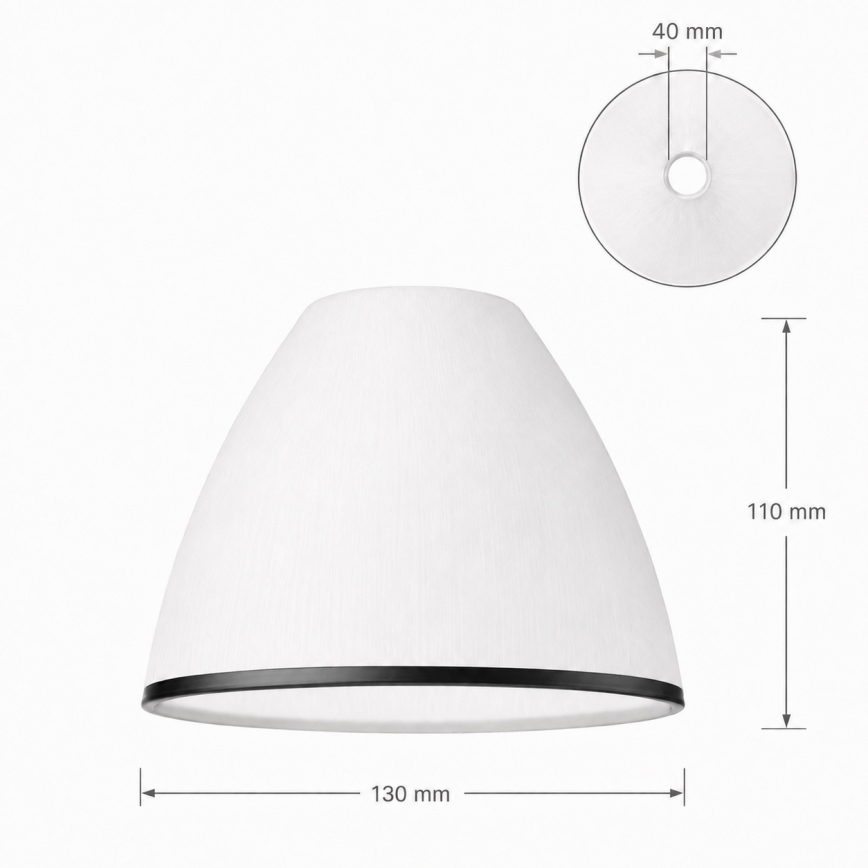 Vetro di ricambio per lampadario e applique RETRO, ANTICO E27 Ø 13 cm bianco/nero