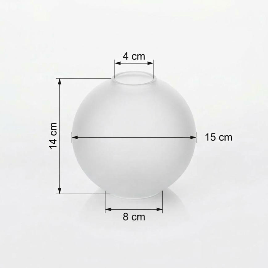 Vetro di ricambio per lampadario E27, diametro 15 cm, bianco opaco