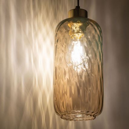 Vetro di ricambio per lampadario KARO E27 Ø 14 cm, marrone fumé