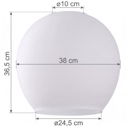 Vetro di ricambio per lampadario KULA E27 diam. 38 cm bianco/trasparente