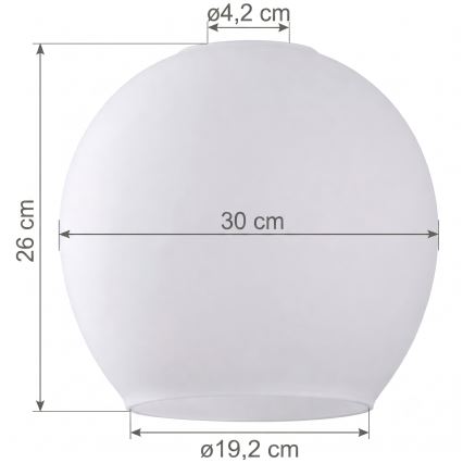 Vetro di ricambio per lampadario KULA E27, Ø 30 cm, bianco