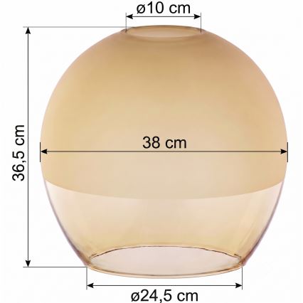 Vetro di ricambio per lampadario KULA E27 Ø 38 cm, fumé beige