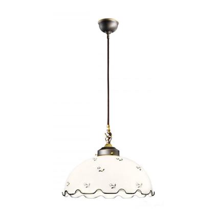 Vetro di ricambio per lampadario NONNA E27 diametro 36 cm bianco/verde