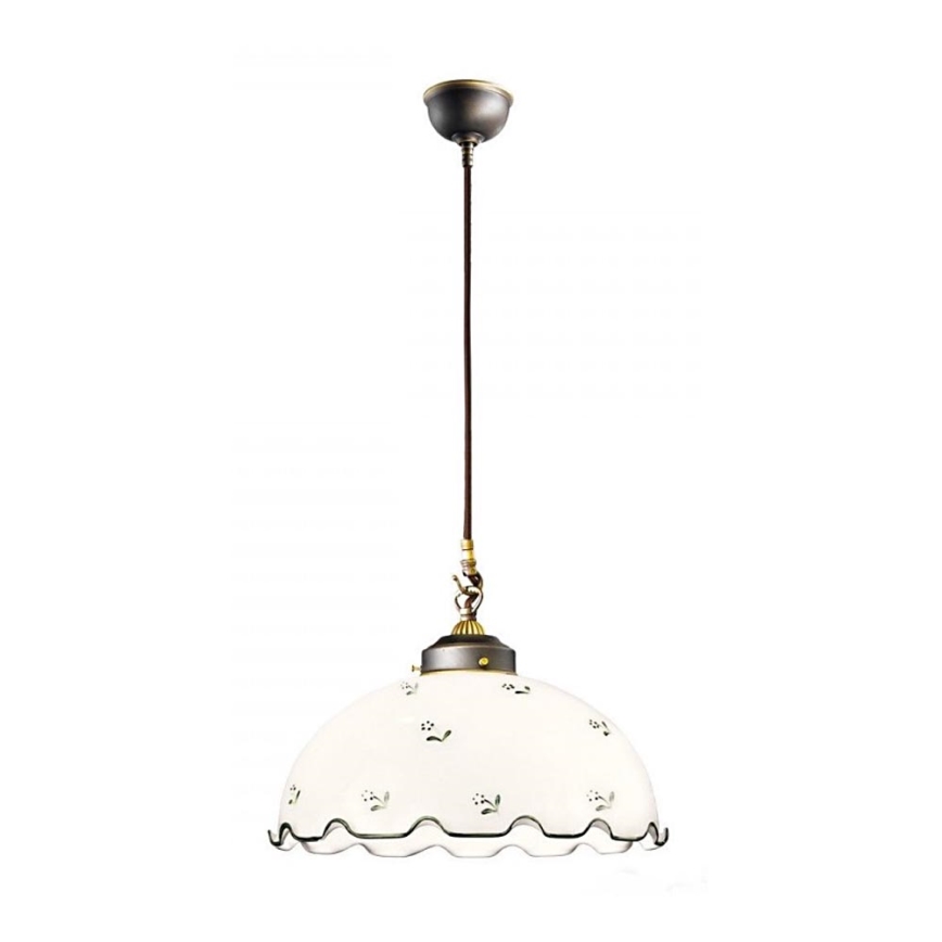 Vetro di ricambio per lampadario NONNA E27 diametro 36 cm bianco/verde