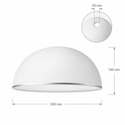 Vetro di ricambio per lampadario RETRO, ANTICO E27 Ø 30 cm bianco/argento