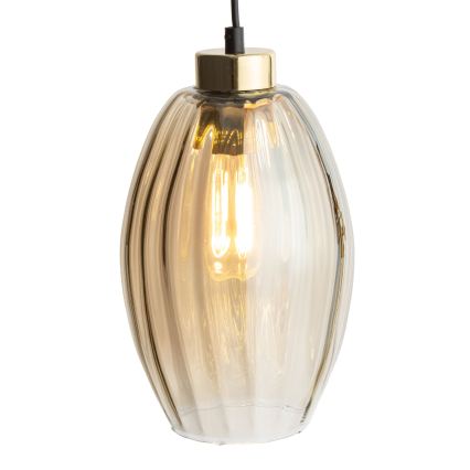 Vetro di ricambio per lampadario SEBO E27, Ø 17 cm, beige fumé