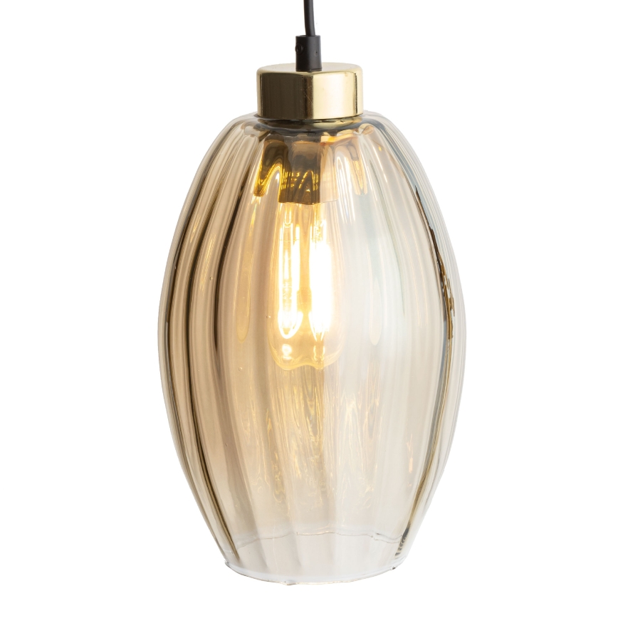 Vetro di ricambio per lampadario SEBO E27, Ø 17 cm, beige fumé
