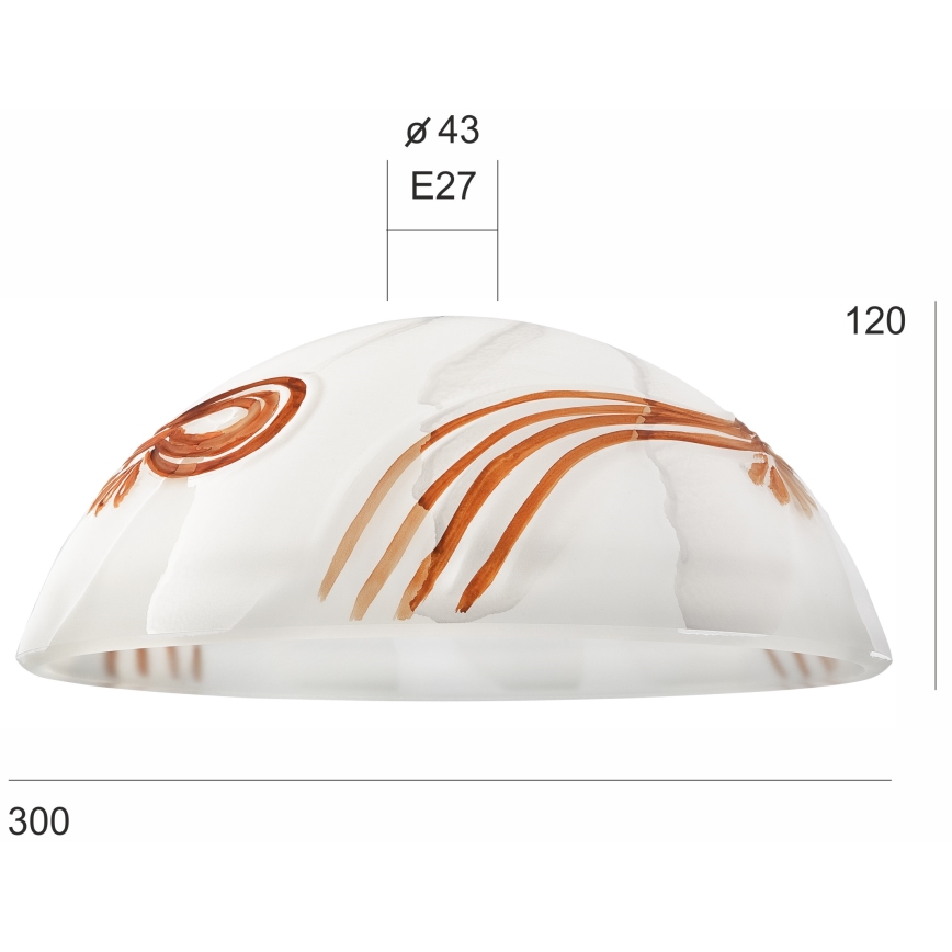 Vetro di ricambio per lampadario SFERA E27 120x300 mm bianco/arancione