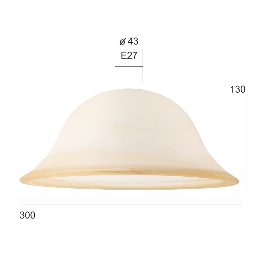 Vetro di ricambio per lampadario SFERA E27 130x300 mm beige