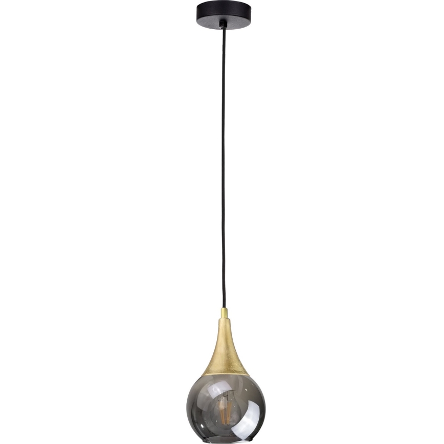 Vetro di ricambio per lampadario LACRIMA SMOKY E27 diam. 15 cm nero fumé