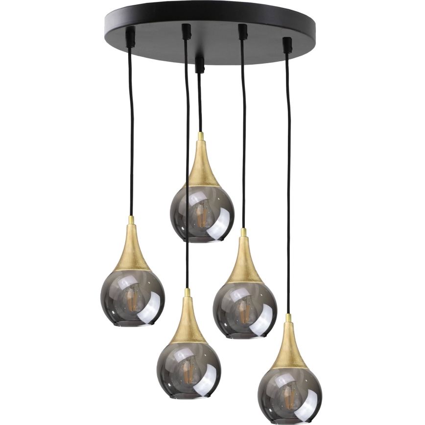 Vetro di ricambio per lampadario LACRIMA SMOKY E27 diam. 15 cm nero fumé