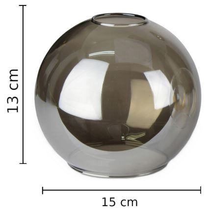 Vetro di ricambio per lampadario LACRIMA SMOKY E27 diam. 15 cm nero fumé