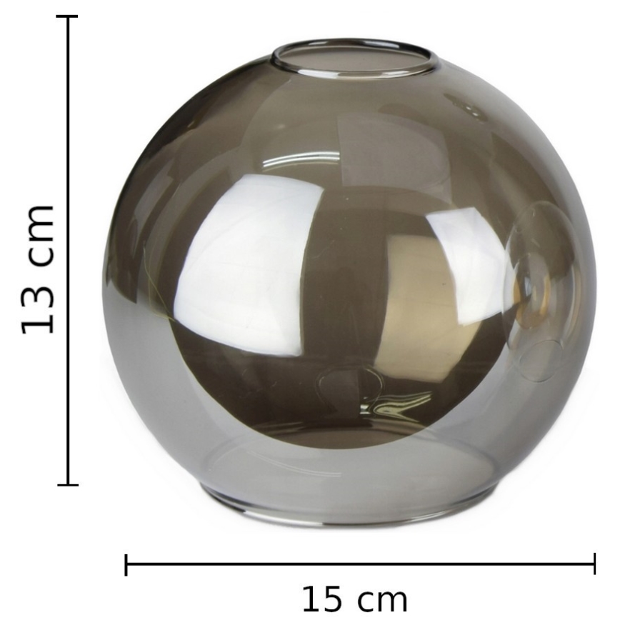 Vetro di ricambio per lampadario LACRIMA SMOKY E27 diam. 15 cm nero fumé