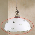 Vetro di ricambio universale NONNA per portalampada E27, diam. 20 cm, bianco/verde