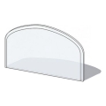 Vetro per stufa 1000x550x6 mm a semicerchio