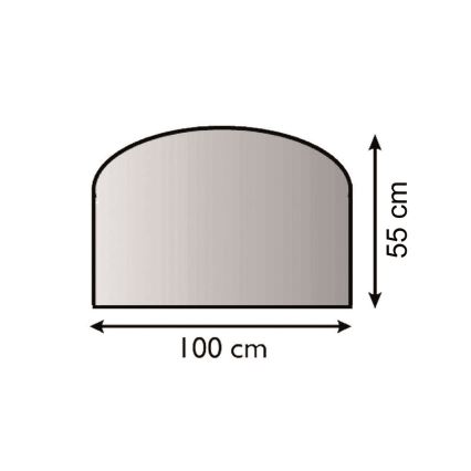 Vetro per stufa 1000x550x6 mm a semicerchio