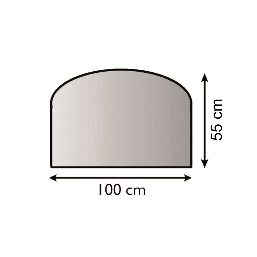 Vetro per stufa 1000x550x6 mm a semicerchio