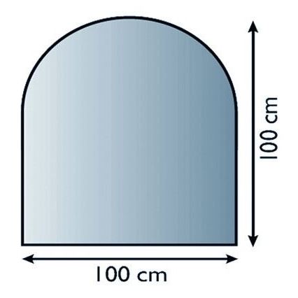Vetro sotto il camino 1000x1000x6 mm semi-arco