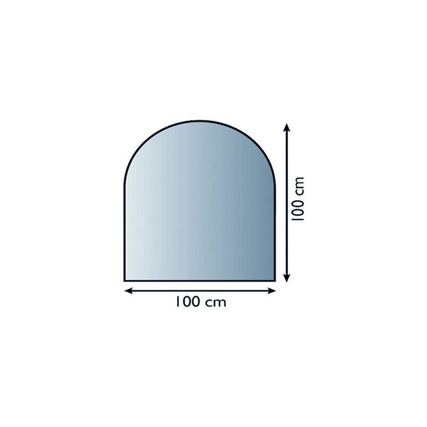 Vetro sotto il camino 1000x1000x6 mm semi-arco