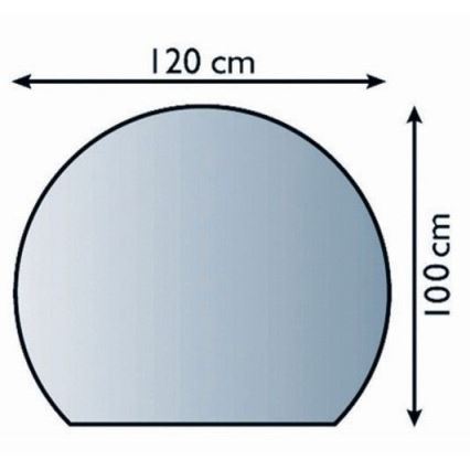 Vetro sotto il camino 1200x1000x6 mm semi-arco