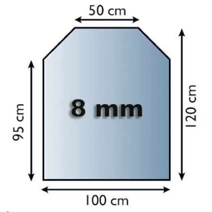 Vetro sotto il camino 1200x1000x8 mm