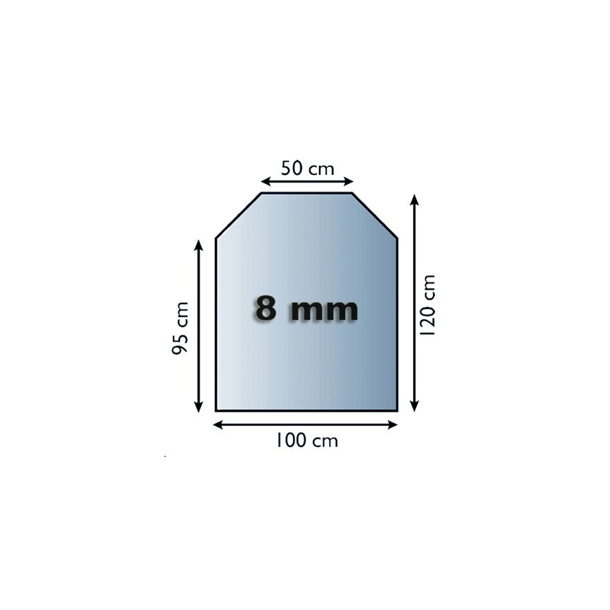 Vetro sotto il camino 1200x1000x8 mm