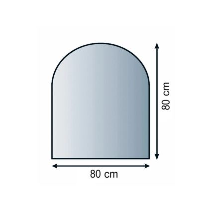 Vetro sotto il camino 800x800x8 mm semi-arco