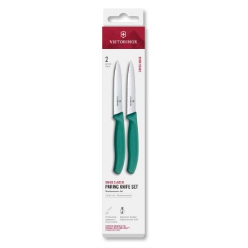 Victorinox - Set da 2 coltelli per verdure SWISS CLASSIC 10 cm, turchese