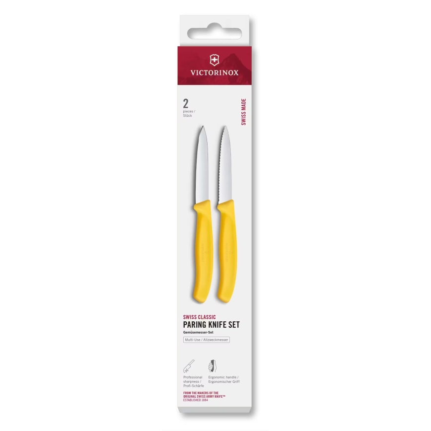 Victorinox - Set da 2 coltelli per verdure SWISS CLASSIC 8 cm, giallo