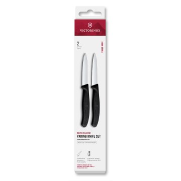 Victorinox - Set da 2 coltelli per verdure SWISS CLASSIC 8 cm, nero