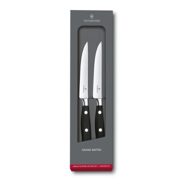 Victorinox - Set di 2 coltelli da bistecca GRAND MAITRE, lama 12 cm, colore nero