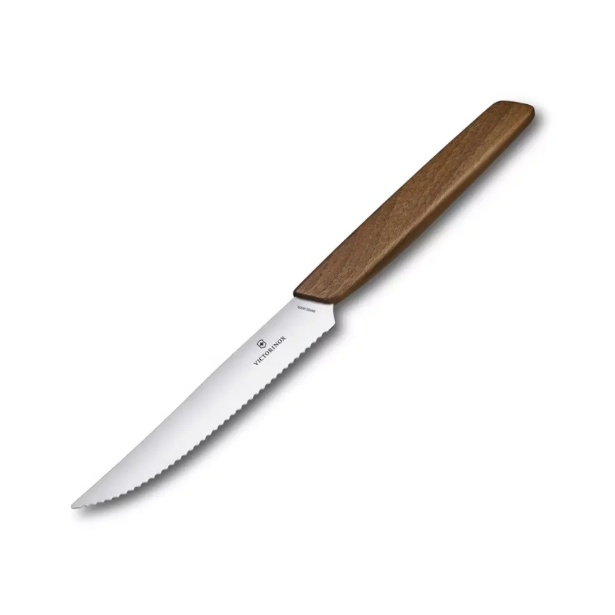 Victorinox - Set di 2 coltelli da bistecca SWISS MODERN, lama 12 cm, manico in noce